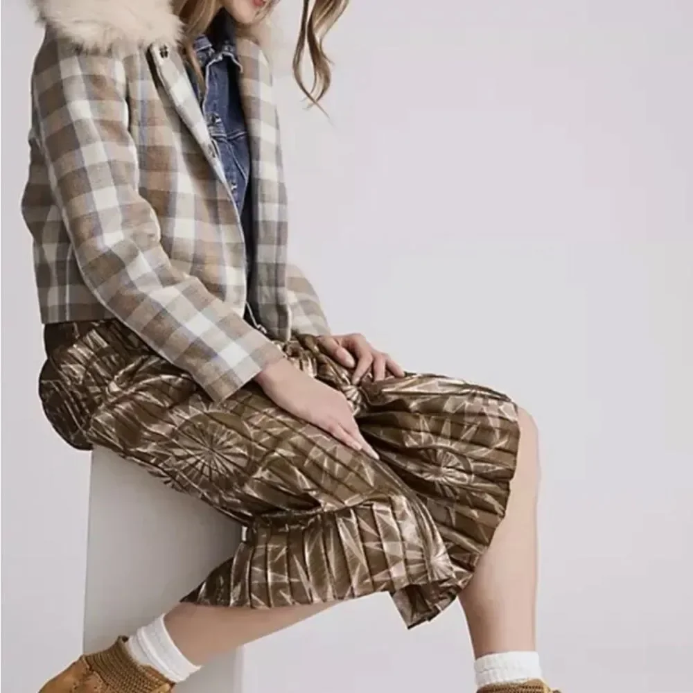 Anthropologie Silent D Bestie Bootie Honey Macramé Trim Lace Up Tan - Picture 6 of 12